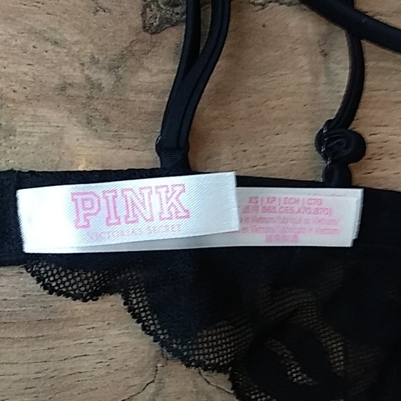 Pink Victoria's Secret Push-up Black Scallop Lace Bralette Bra. Size XS - Picture 13 of 17